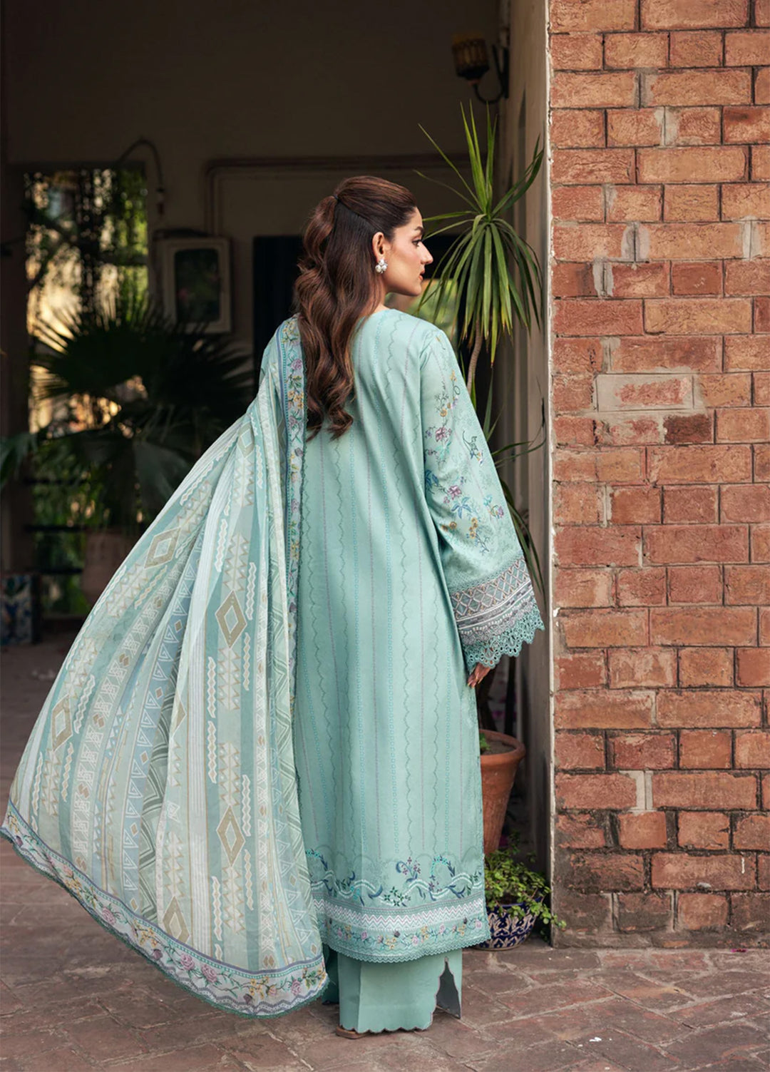 Odyssey by Florent Unstitched Embroidered Lawn 3 Piece Suit FL26UOL FZ-2B - Eid Collection