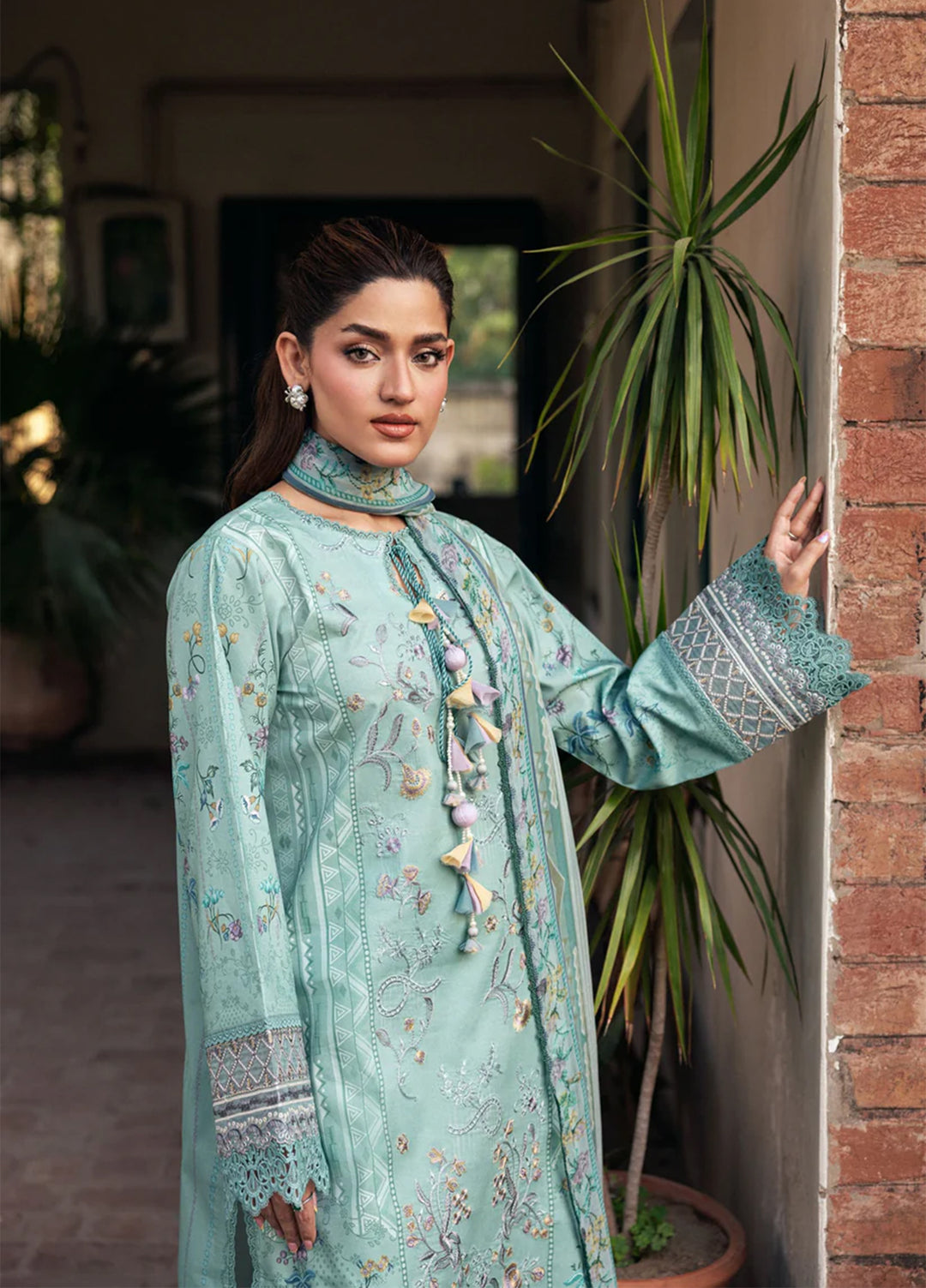 Odyssey by Florent Unstitched Embroidered Lawn 3 Piece Suit FL26UOL FZ-2B - Eid Collection