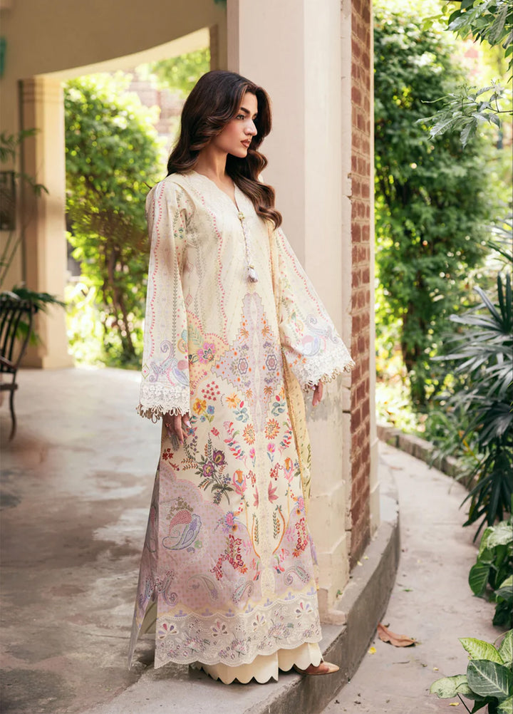 Odyssey by Florent Unstitched Embroidered Lawn 3 Piece Suit FL26UOL FZ-7B - Eid Collection