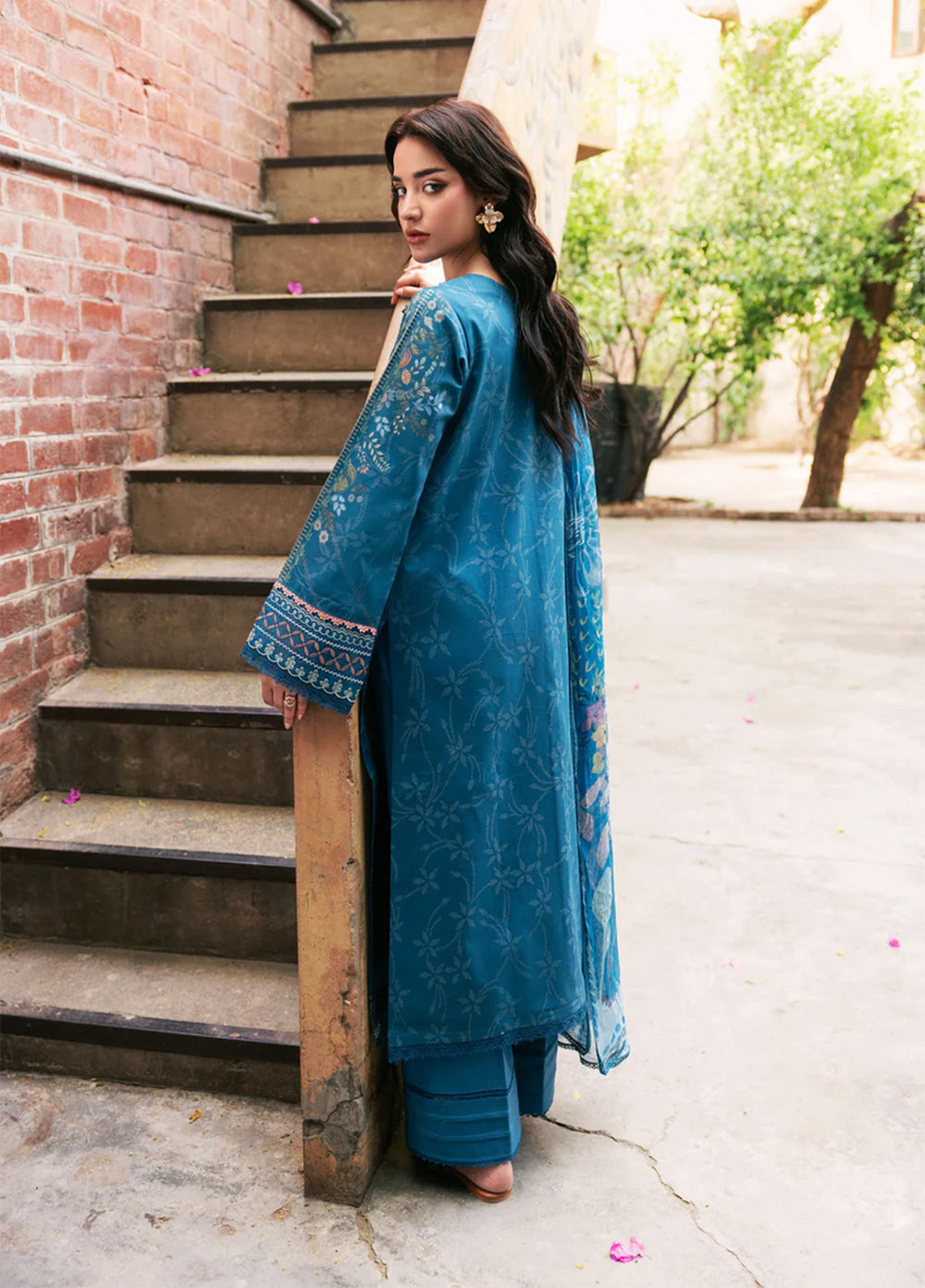 Odyssey by Florent Unstitched Embroidered Lawn 3 Piece Suit FL26UOL FZ-1B - Eid Collection