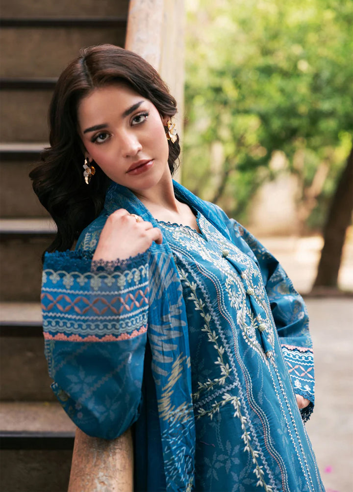 Odyssey by Florent Unstitched Embroidered Lawn 3 Piece Suit FL26UOL FZ-1B - Eid Collection