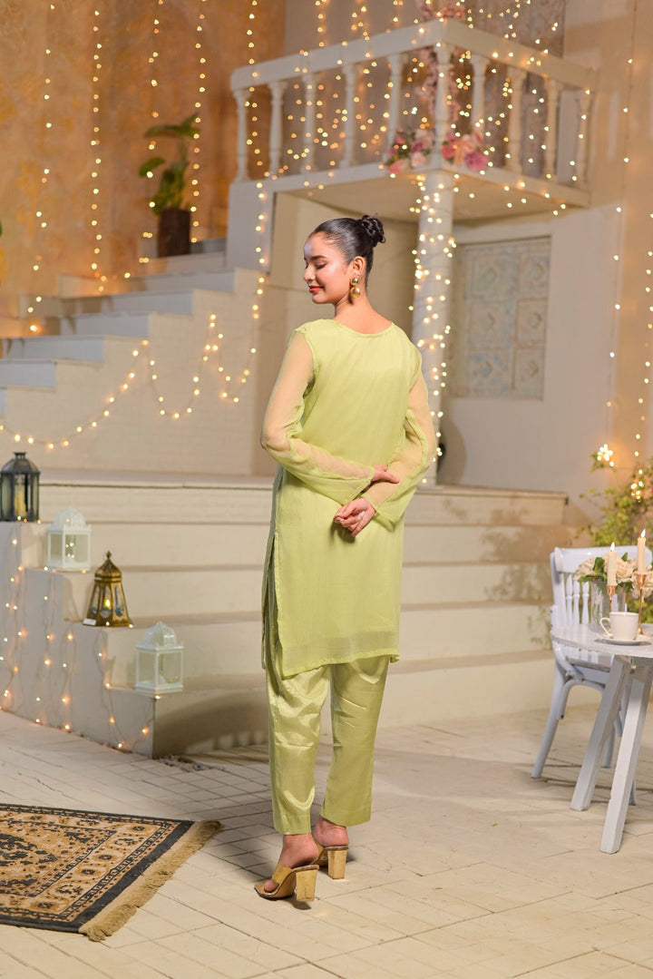 Silcot Women RTW Hand work Chiffon 2 Piece Suit Lumina Aura Eid Collection