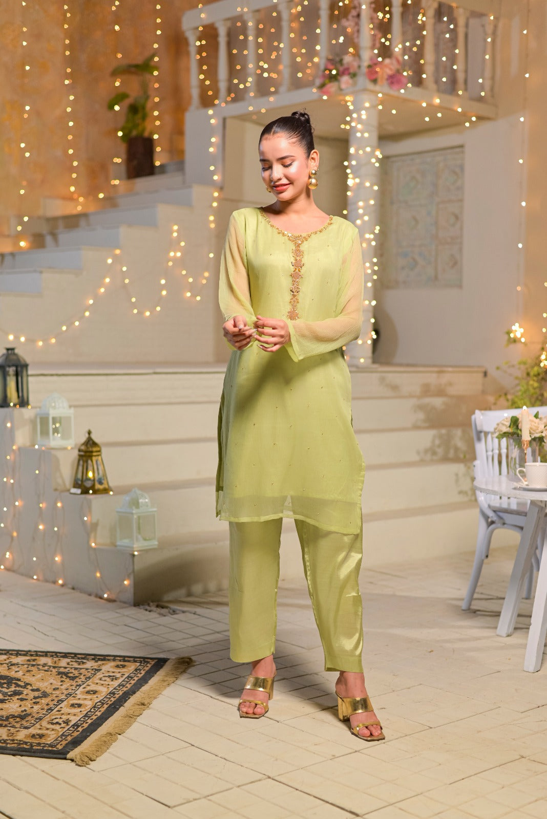 Silcot Women RTW Hand work Chiffon 2 Piece Suit Lumina Aura Eid Collection