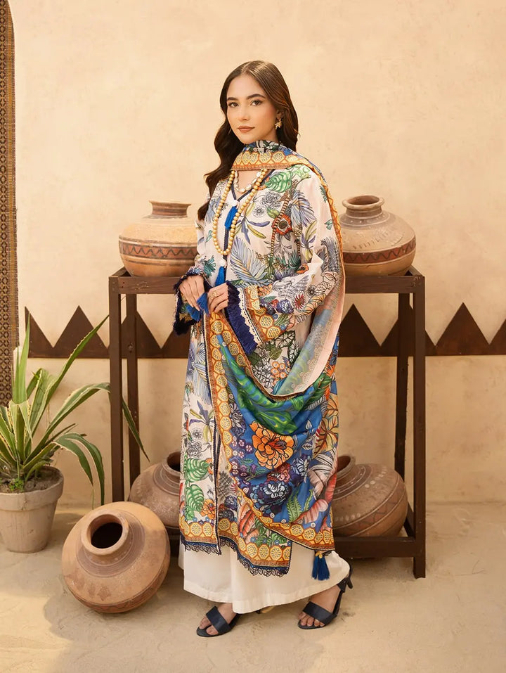 Dastaan by Menaal Unstitched Printed Lawn 3 Piece Suit ML26ULS DP-02A - Festive Collection