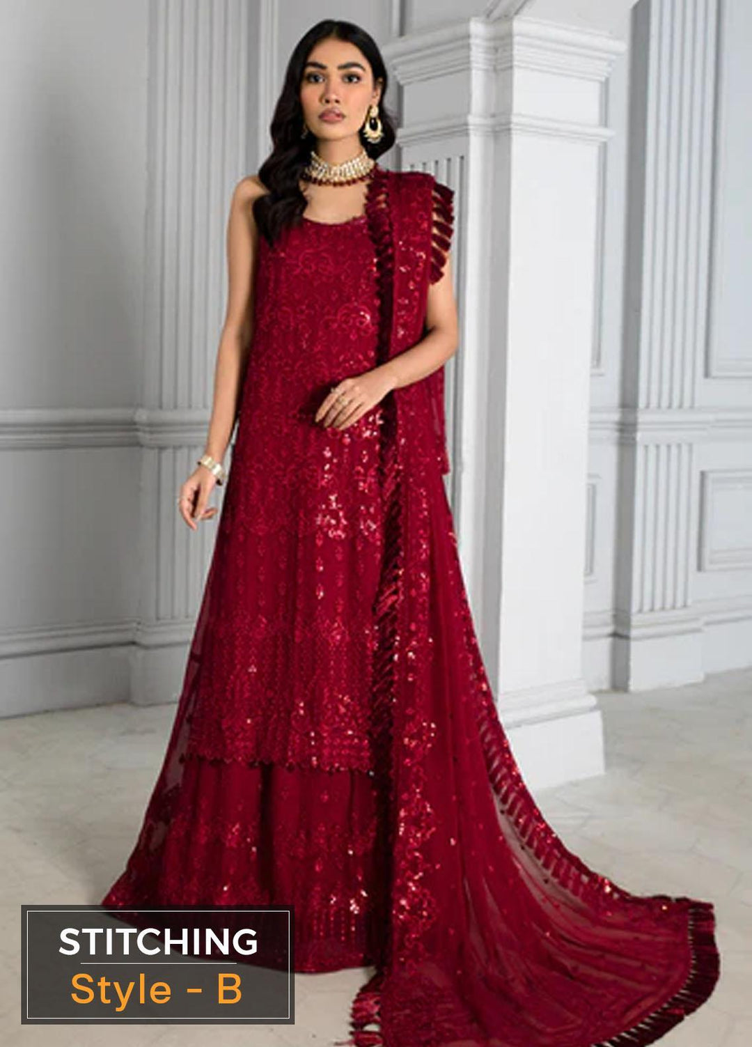 Misaal By Zarif Embroidered  Suits Unstitched 3 Piece Z-02 ROSSA - Luxury Collection