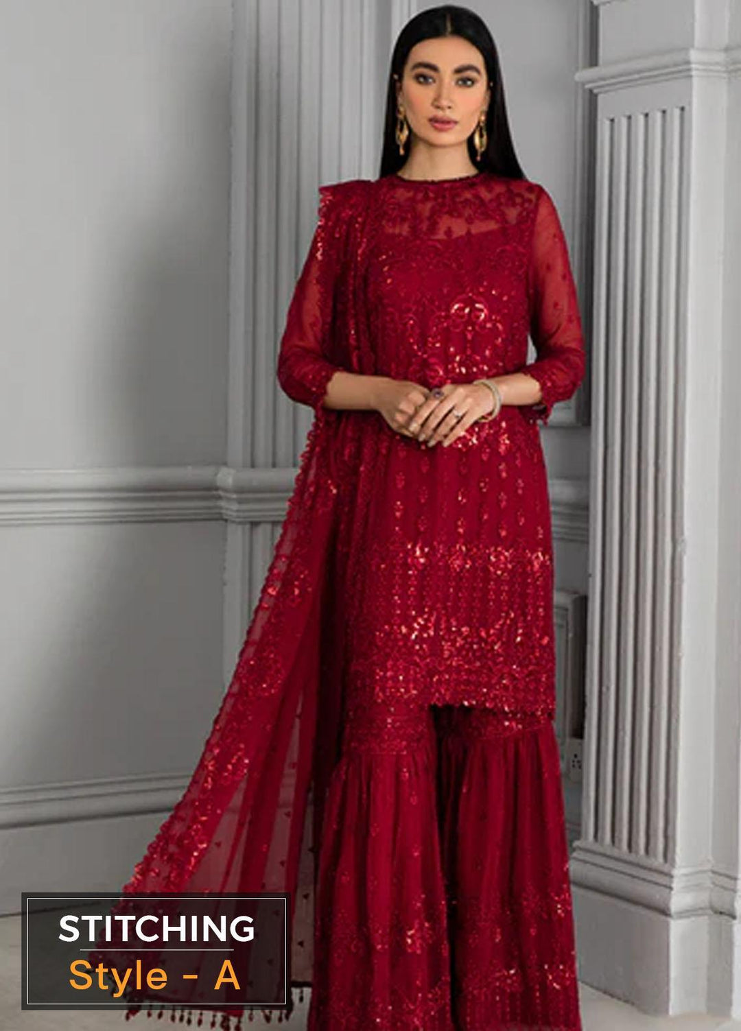 Misaal By Zarif Embroidered  Suits Unstitched 3 Piece Z-02 ROSSA - Luxury Collection