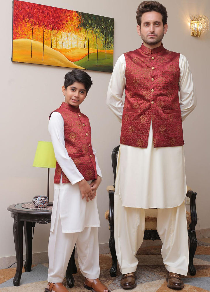 Real Image Missouri Smart Fit Waistcoat for Kids -  OKW-001 Maroon