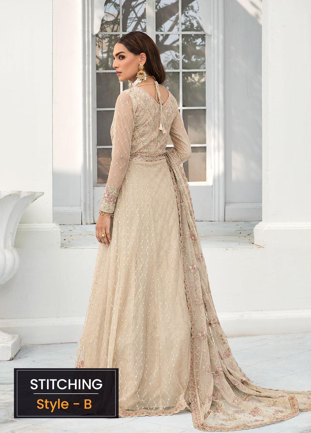 Zarif Embroidered Net Suits Unstitched 3 Piece ZF22DL ZDL-08 Jasmine - Luxury Collection