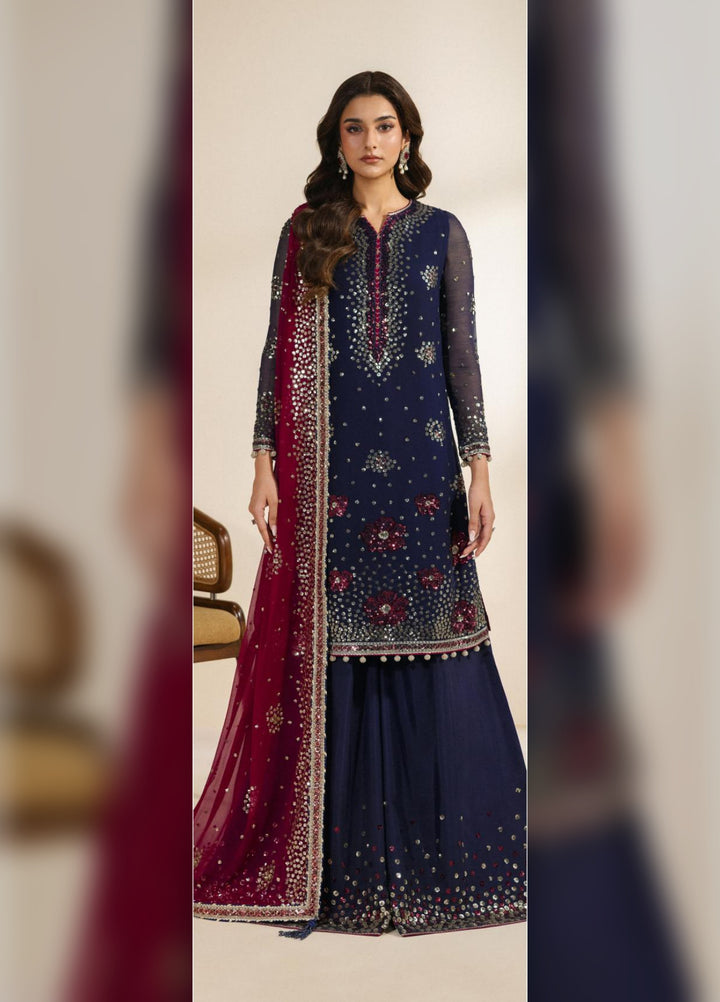 Meraki by Zarif Unstitched Embroidered Chiffon 3 Piece Suit ZR26UCM SABLE 10 - Festive Collection