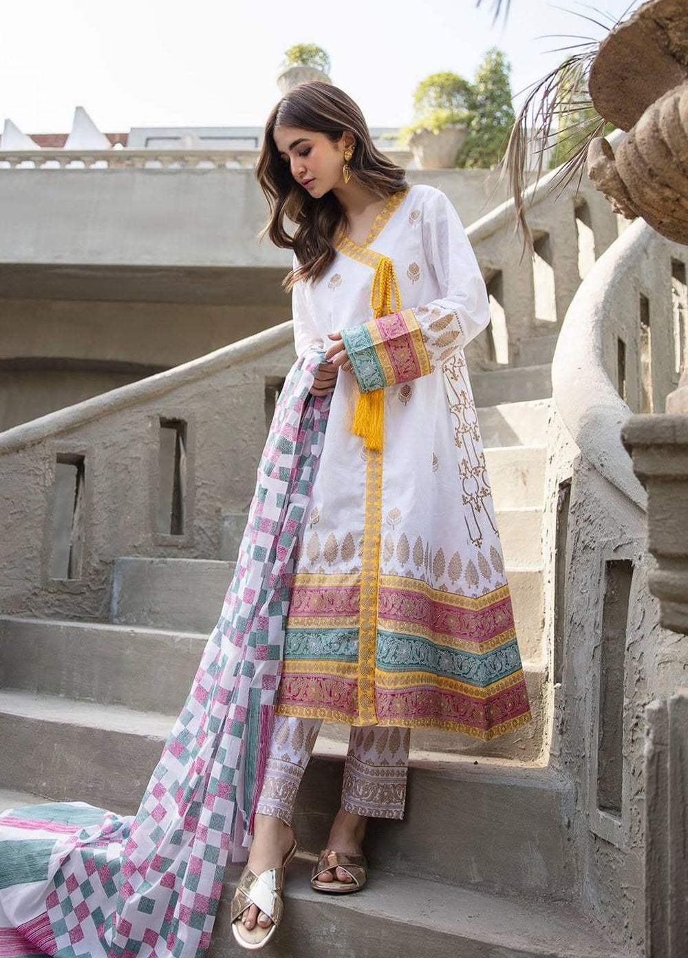 Garnet Clothing Pret Luxury Pret Screen Printed Lawn Frock KOH-E-NOOR