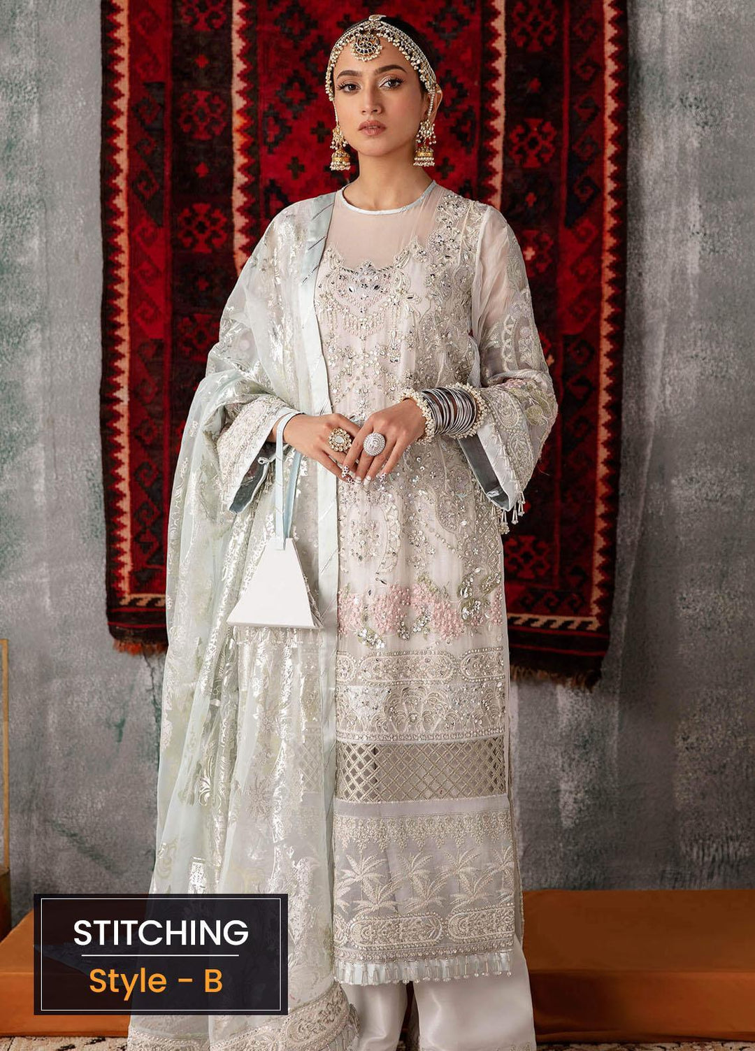 Sakhiyan by Asifa & Nabeel Embroidered Chiffon Suits Unstitched 3 Piece AN22SSF-07 Mehtab - Festive Collection
