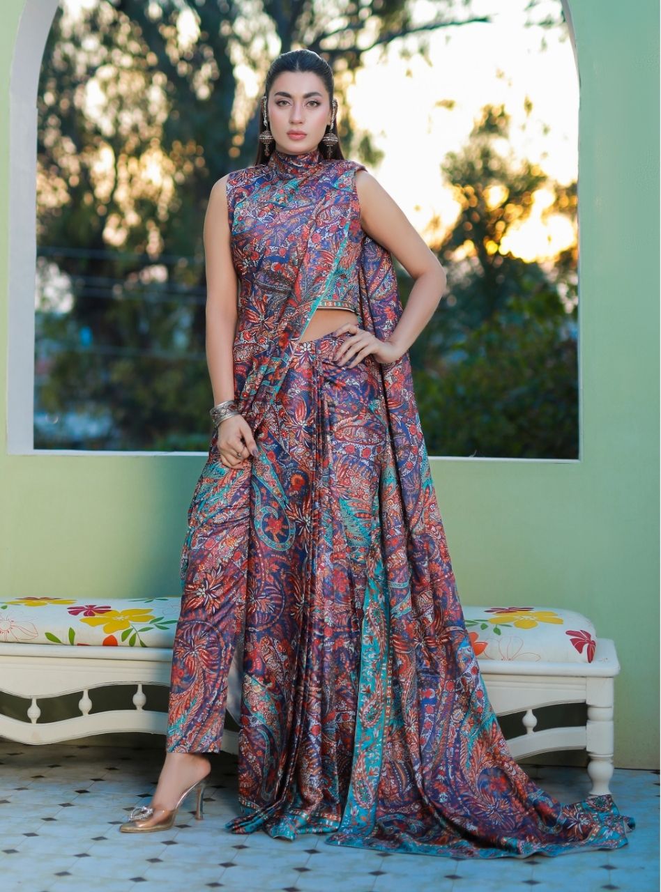 Printnation by Anayra Amal Unstitched Printed Ploy Raw Silk 2 Piece Mood Canvas - Casual Collection