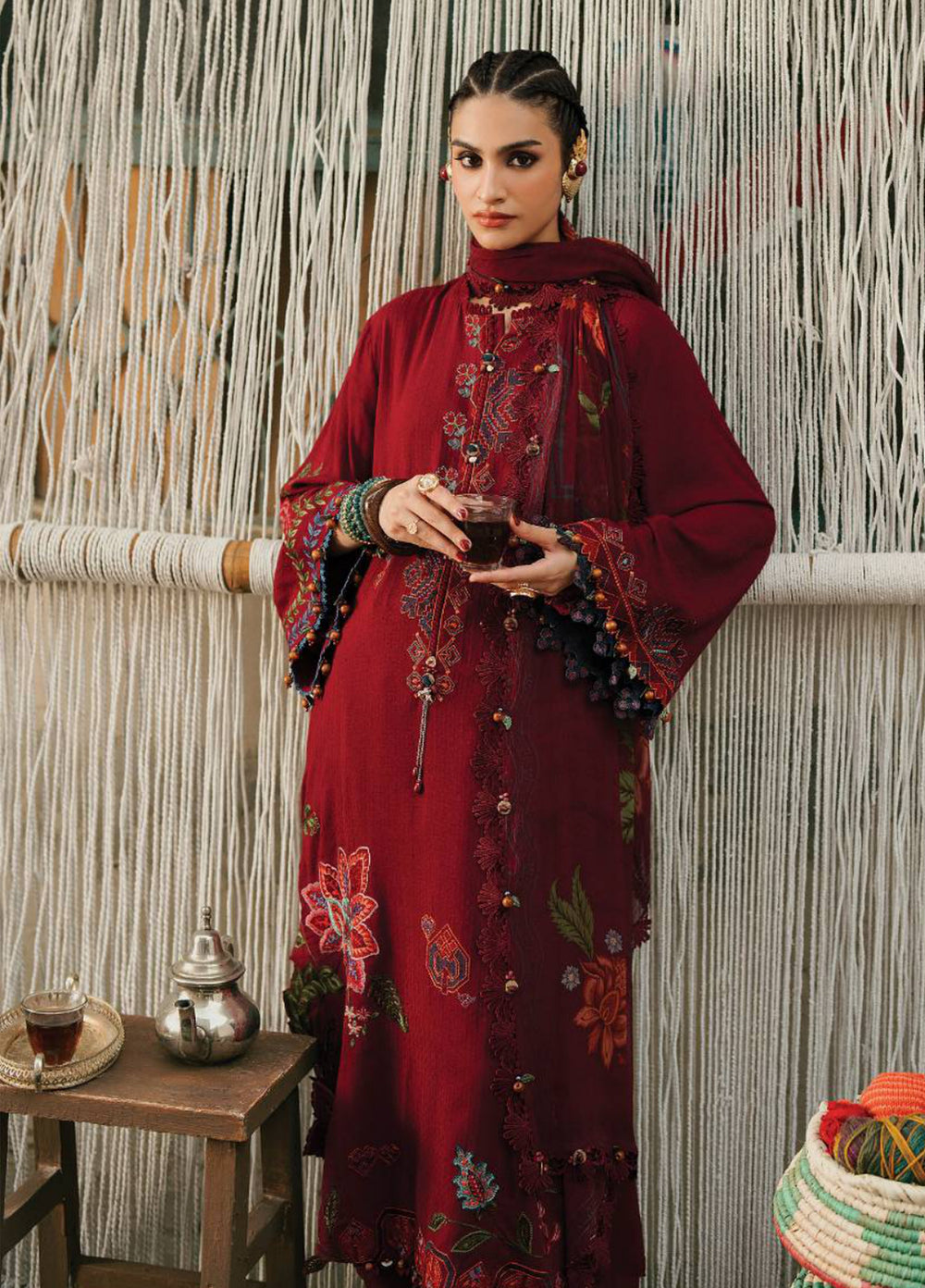 M Prints by Maria B Unstitched Embroidered Dobby Linen 3 Piece Suit MB26UPC 10A - Casual Collection