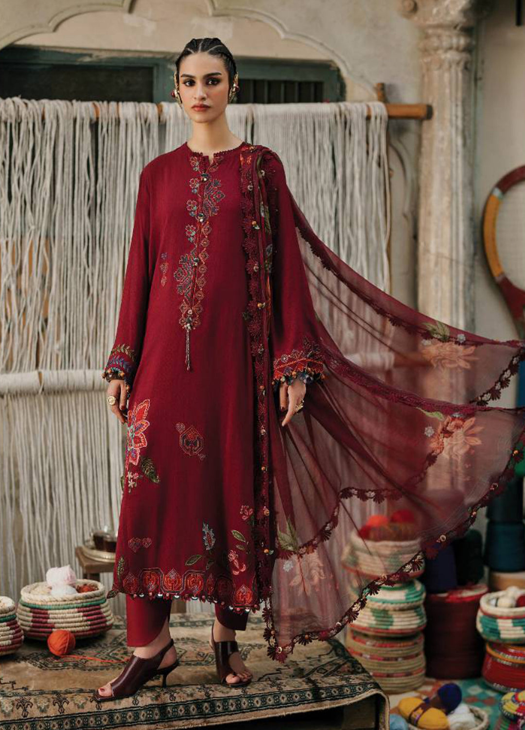 M Prints by Maria B Unstitched Embroidered Dobby Linen 3 Piece Suit MB26UPC 10A - Casual Collection
