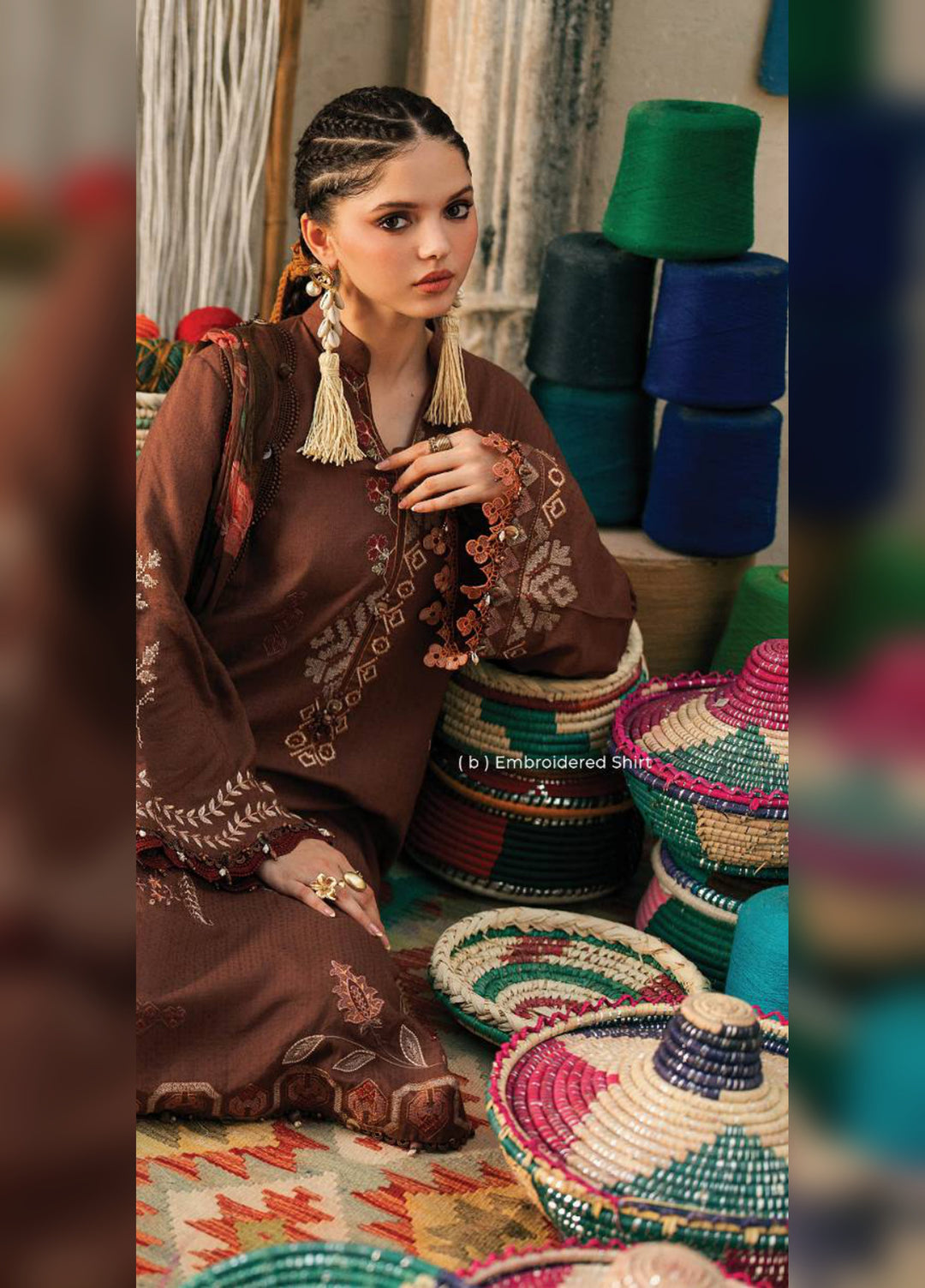 M Prints by Maria B Unstitched Embroidered Dobby Linen 3 Piece Suit MB26UPC 10B - Casual Collection