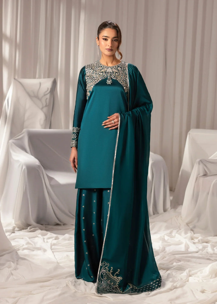Celeste by Jamni RTW Embroidered Sheesha Silk 3 Piece Suit JUNIPER Festive Collection