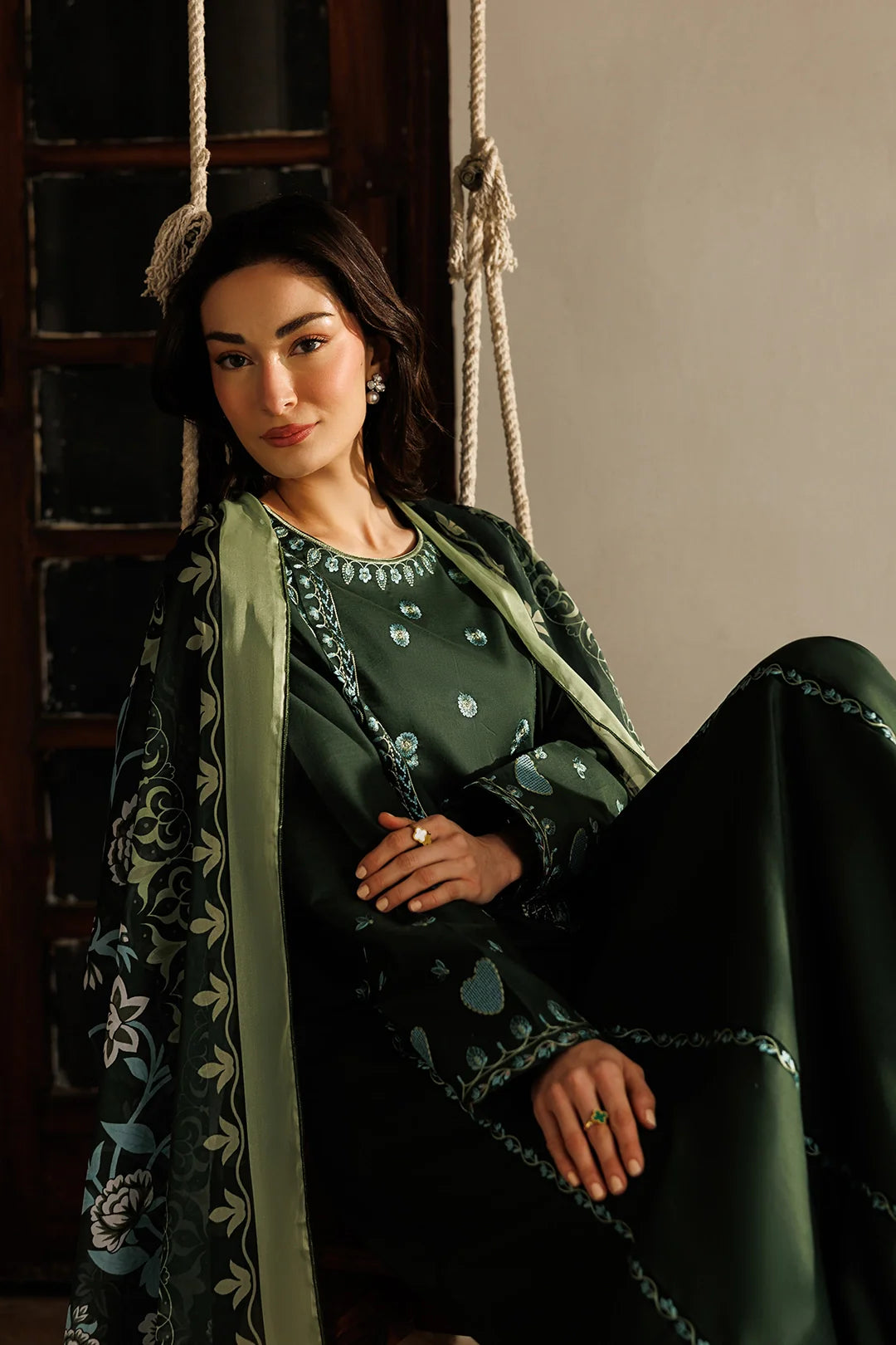 Mistfall Ramadan Edit by Panache Women RTW Embroidered Cotton 3 Piece Vail - Casual Collection