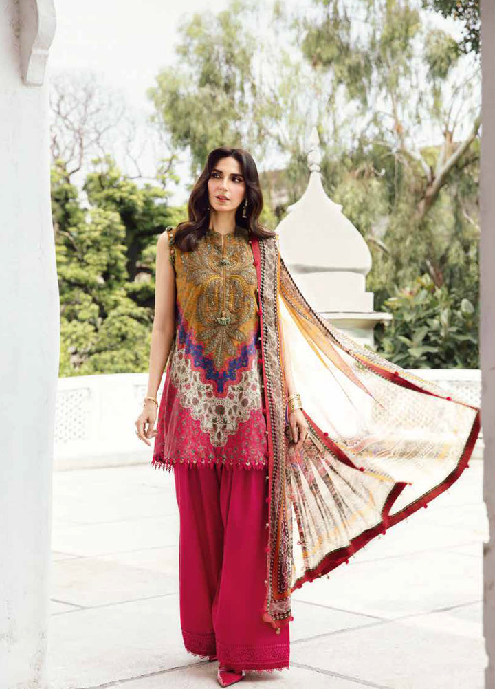 M Prints by Maria B Embroidered  Suits Unstitched 3 Piece MB25FE D-10A - Winter Collection