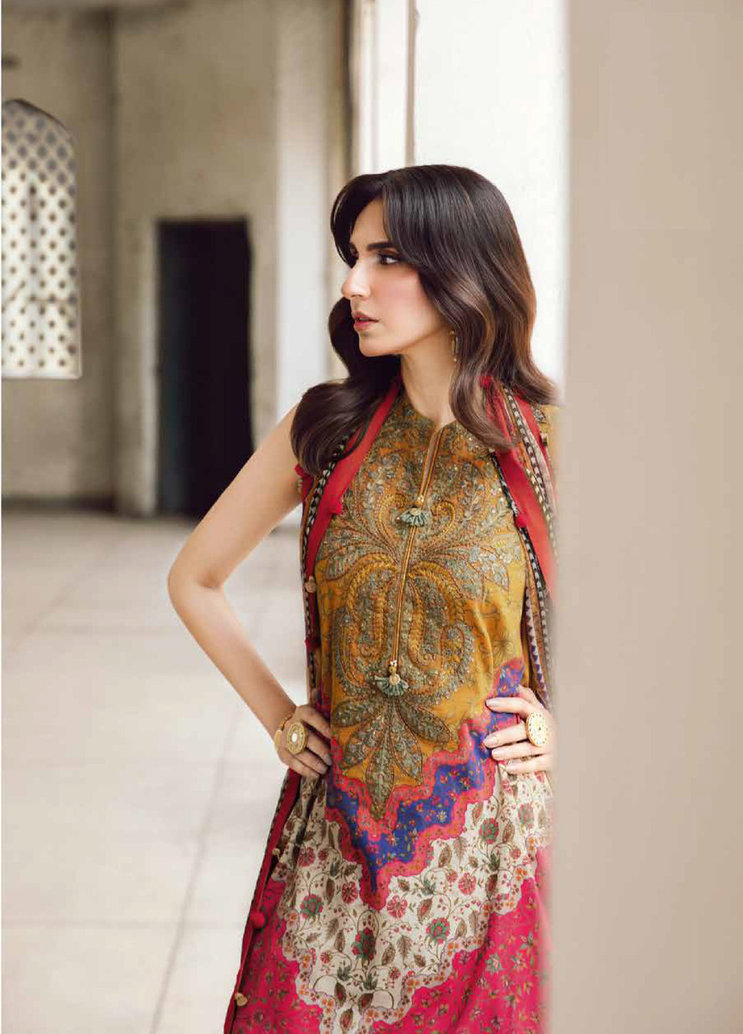 M Prints by Maria B Embroidered  Suits Unstitched 3 Piece MB25FE D-10A - Winter Collection