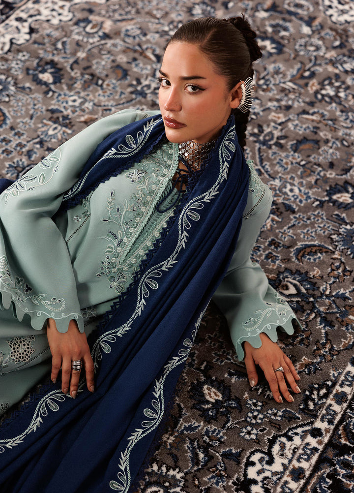 Q line by Qalamkar Unstitched Embroidered Slub Linen 3 Piece Suit QLK26UQL Taliya QLW-11 - Winter Collection