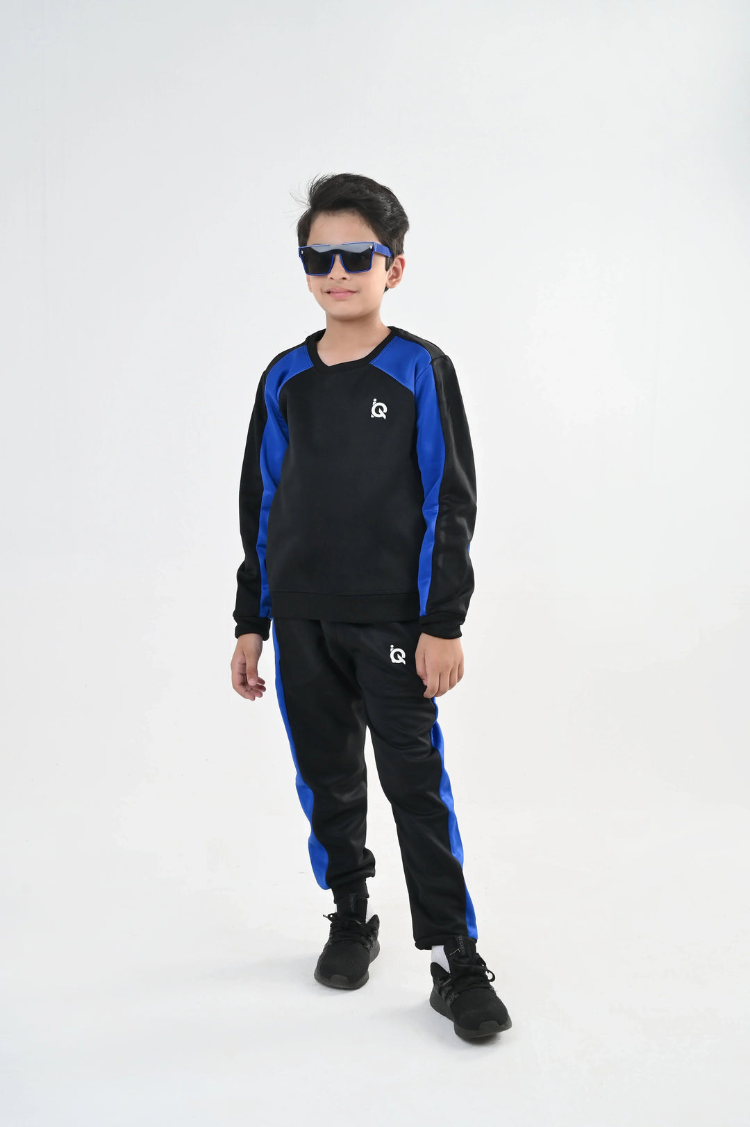 IQ Exclusive Kids Track Suit Fleece 2 PieceBlackout Blue Tracksuit-Unisex Kids - Winter Collection