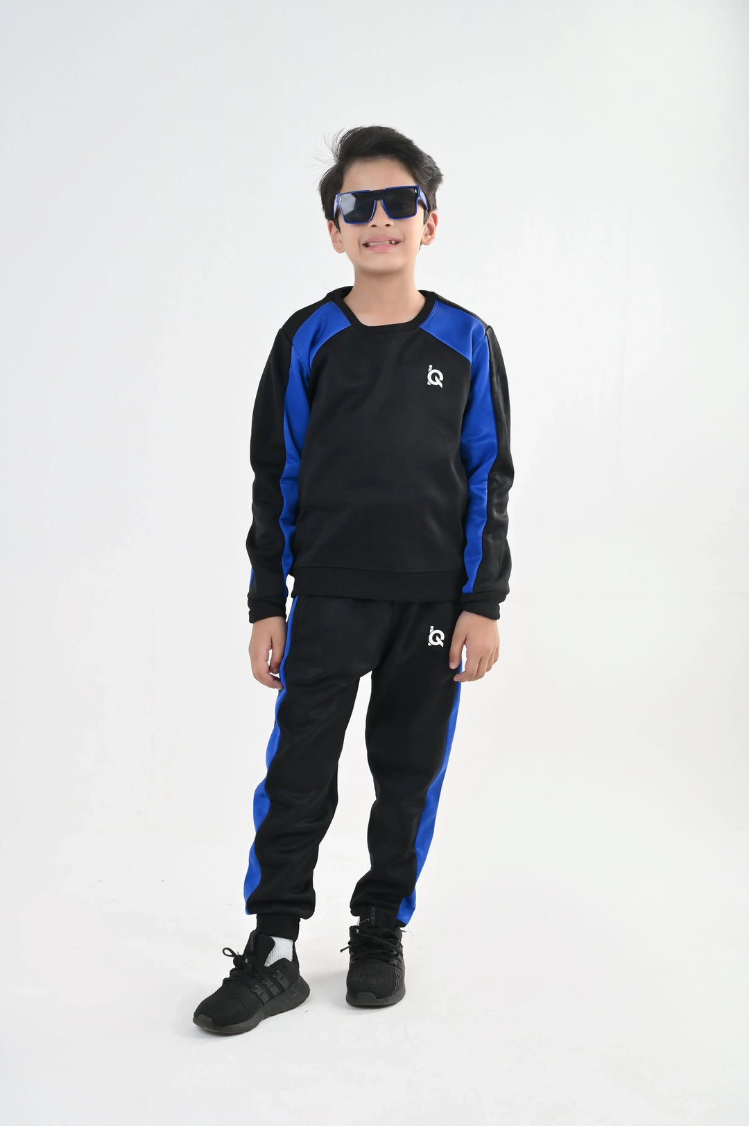 IQ Exclusive Kids Track Suit Fleece 2 PieceBlackout Blue Tracksuit-Unisex Kids - Winter Collection
