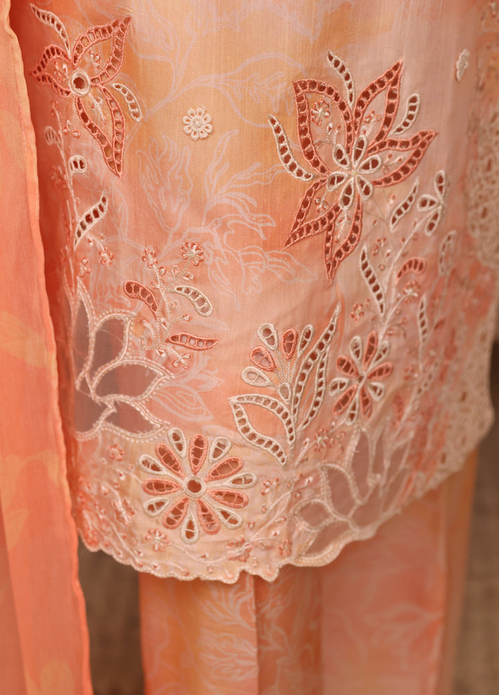Majestic by HZ Textiles RTW Embroidered Raw Silk 3 Piece Suit HZ26RSM Salmon XRPE-3P-002 - Casual Collection
