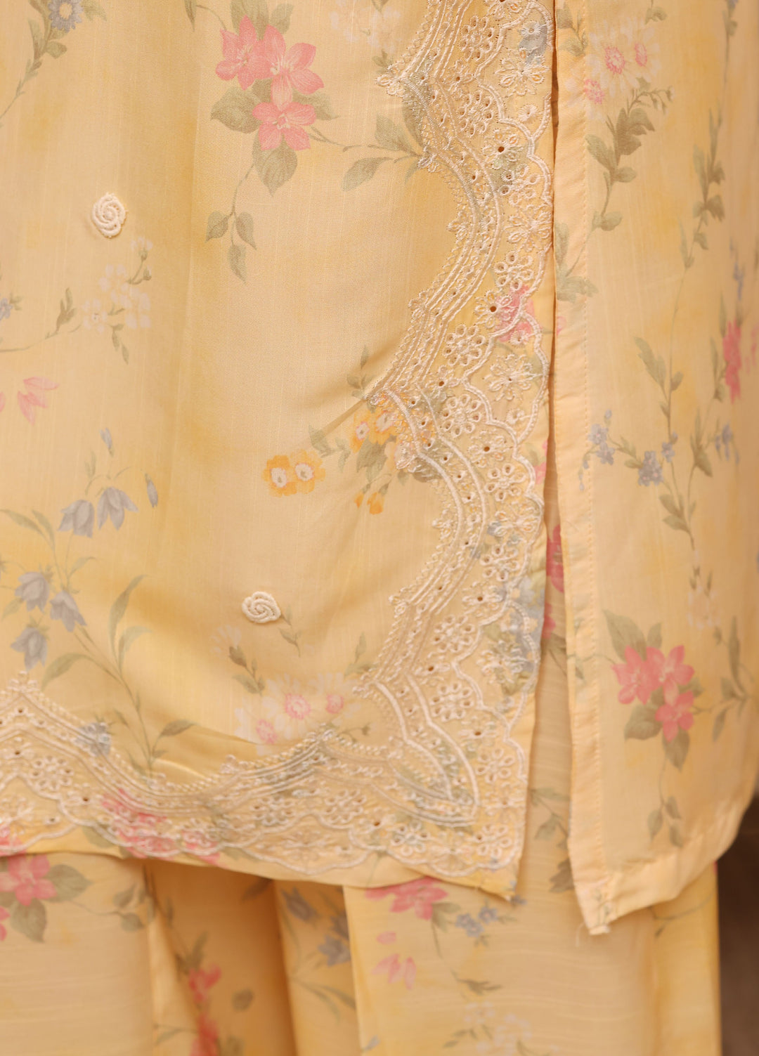 Majestic by HZ Textiles RTW Embroidered Raw Silk 3 Piece Suit HZ26RSM Buttermilk XRPE-3P-006 - Casual Collection