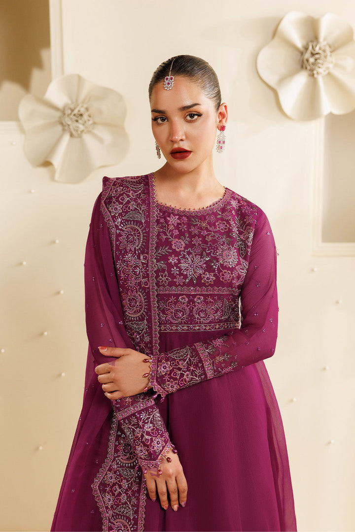 Sireine by Alizeh Fashion Unstitched Embroidered Chiffon 3 Piece Suit AF26UCS AF-CH-2293-RUBYRA - Festive Collection