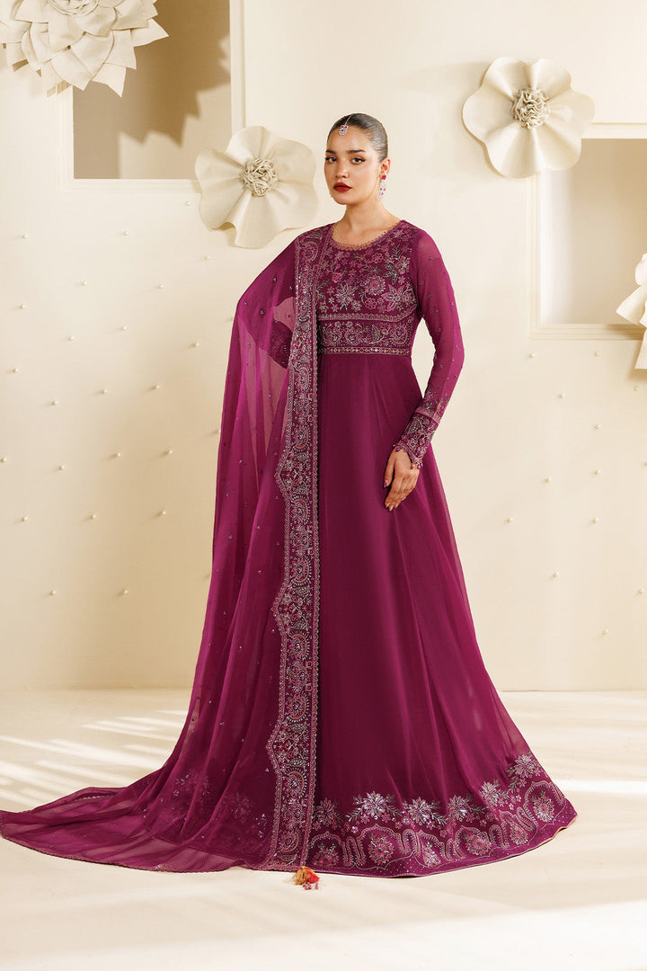 Sireine by Alizeh Fashion Unstitched Embroidered Chiffon 3 Piece Suit AF26UCS AF-CH-2293-RUBYRA - Festive Collection