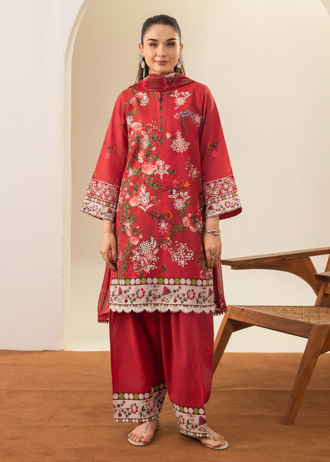 Solace by Meerak RTW Embroidered Lawn 3 Piece Suit DL-03 - Casual Collection