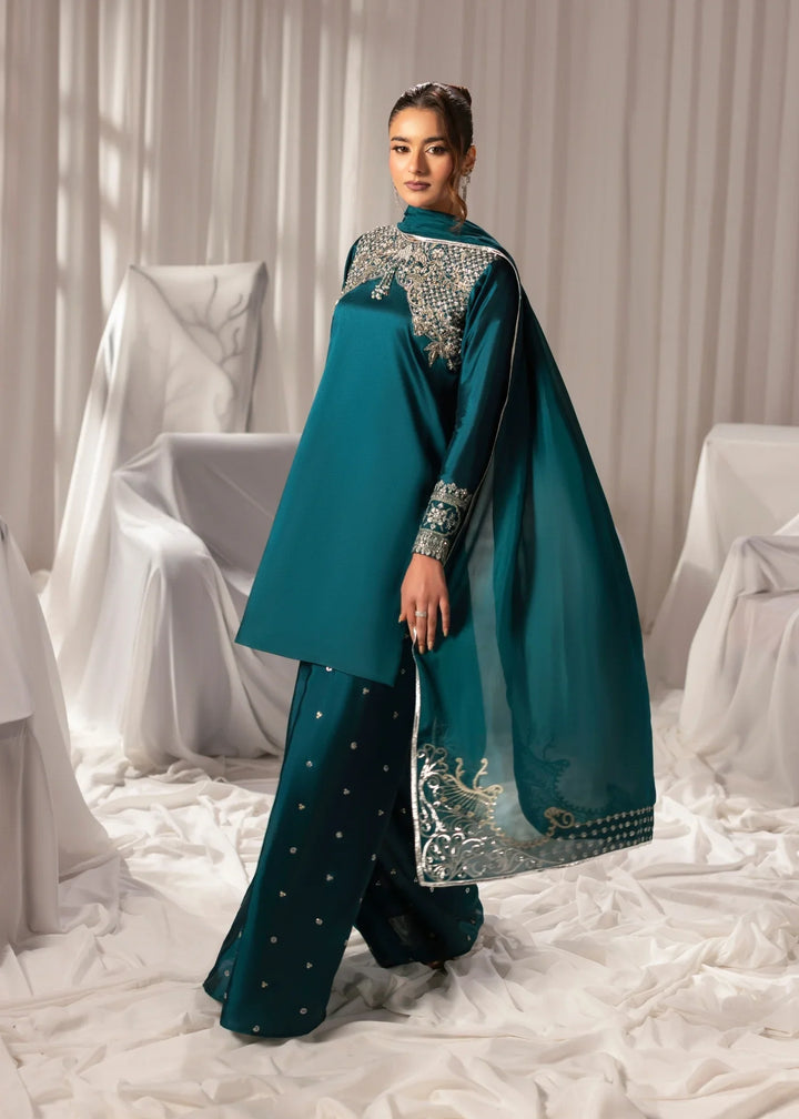 Celeste by Jamni RTW Embroidered Sheesha Silk 3 Piece Suit JUNIPER Festive Collection