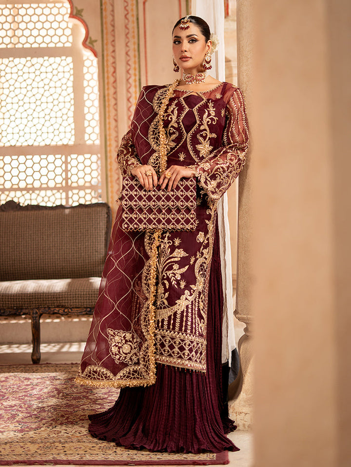 Zebtan Women Unstitched Embroidered Organza 3 Piece Suit RZ-03 Festive Collection