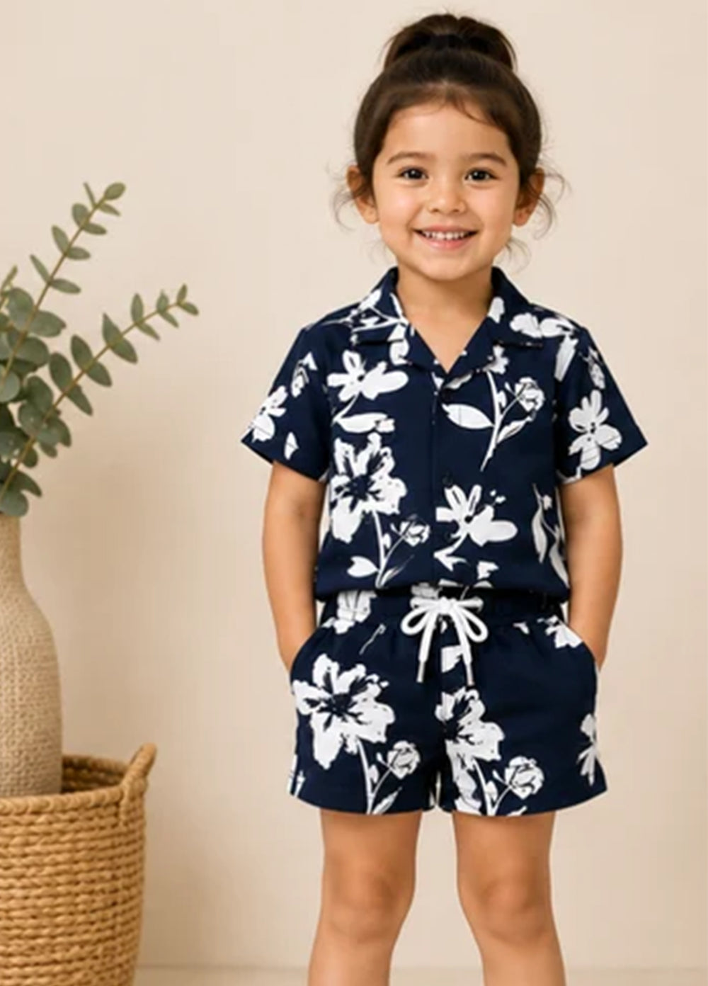 BabyCo Kids RTW Printed Cotton Co-Ord Sets Suit Honolulu Bloom - Casual Collection