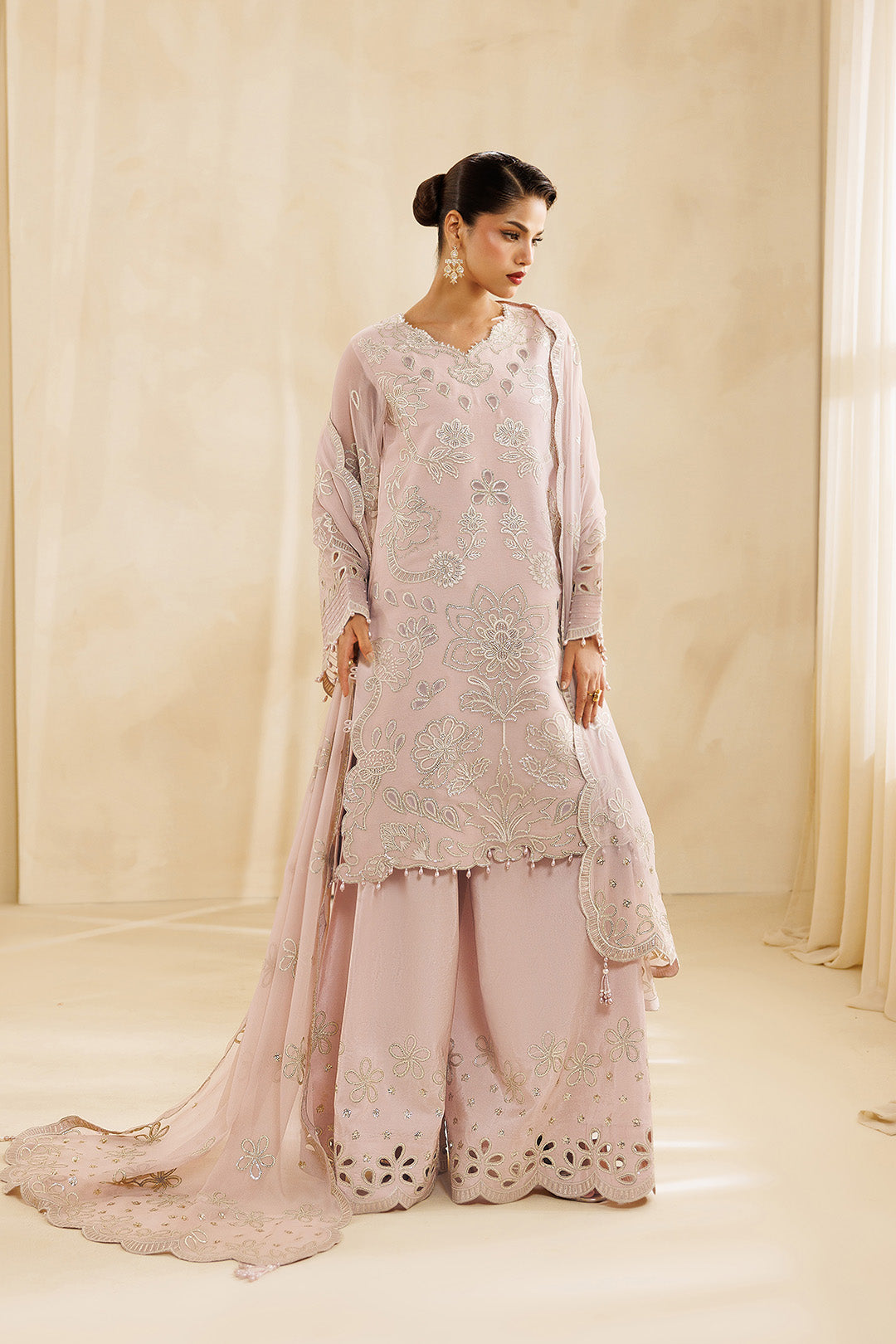 Sireine by Alizeh Fashion Unstitched Embroidered Chiffon 3 Piece Suit AF26UCS AF-CH-2296-ROSAIR - Festive Collection