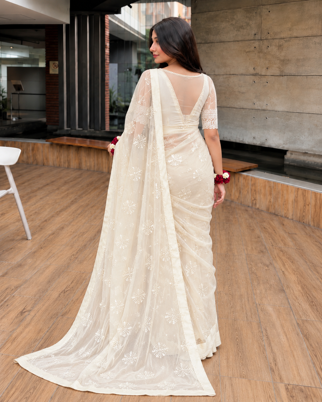 Luxe by Imran Aftab Unstitched Embroidered Organza Saree Suit IASC 28 - Festive Collection