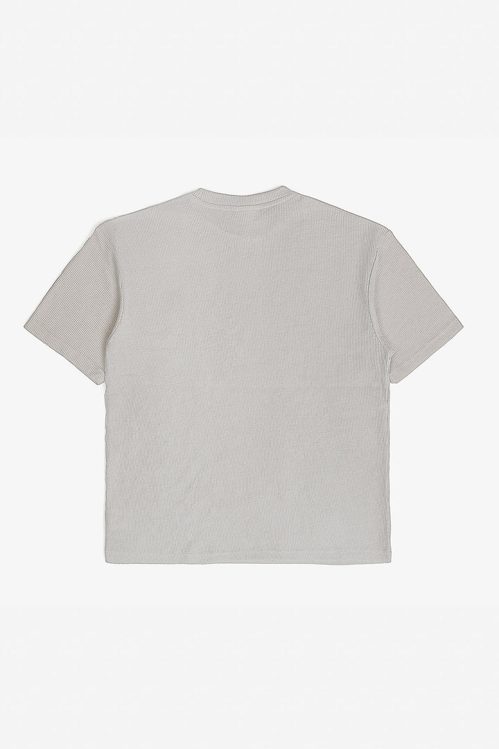 Muraqsh Ready To Wear Solids Waffle Men Ash White Oversized T-Shirt ABD-AWWOT - Summer Collection