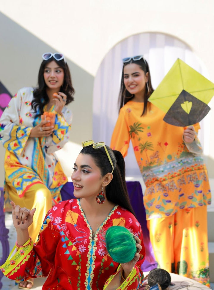 Printnation by Anayra Amal RTW Printed Ploy Raw Silk 3 Piece Basant Breeze - Casual Collection