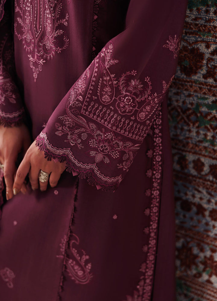 Q line by Qalamkar Unstitched Embroidered Slub Linen 3 Piece Suit QLK26UQL Farwa QLW-14 - Winter Collection