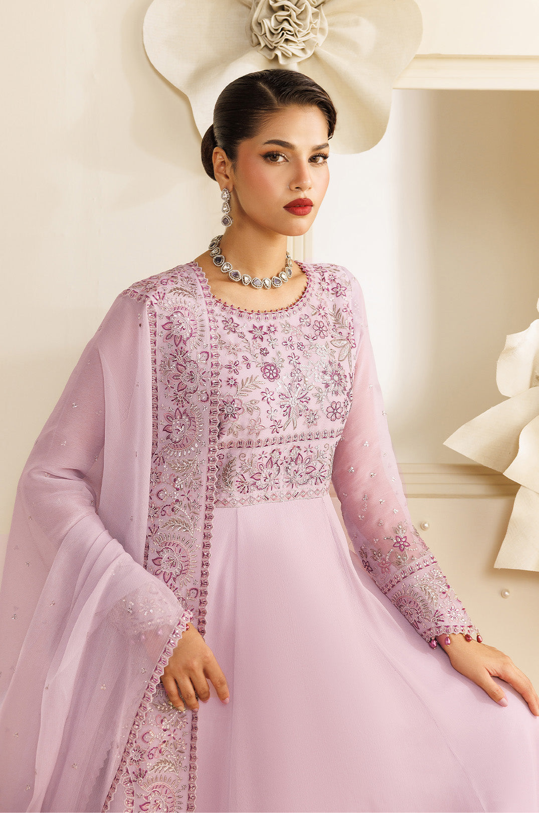 Sireine by Alizeh Fashion Unstitched Embroidered Chiffon 3 Piece Suit AF26UCS AF-CH-2292-FEATHER - Festive Collection