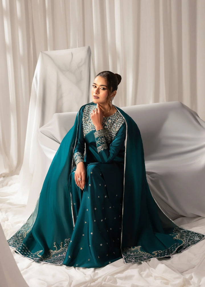 Celeste by Jamni RTW Embroidered Sheesha Silk 3 Piece Suit JUNIPER Festive Collection