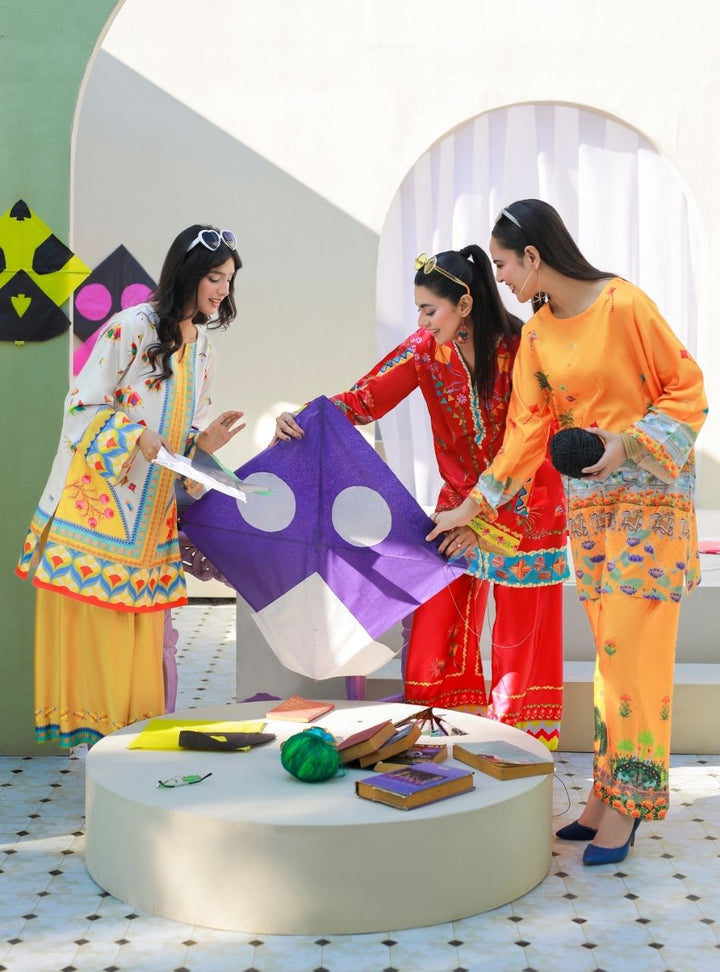 Printnation by Anayra Amal RTW Printed Ploy Raw Silk 3 Piece Basant Breeze - Casual Collection