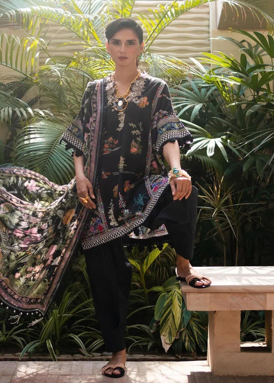 Muzlin By Sana Safinaz Embroidered Lawn Suits Unstitched 3 Piece SS23MZ 13B - Summer Collection