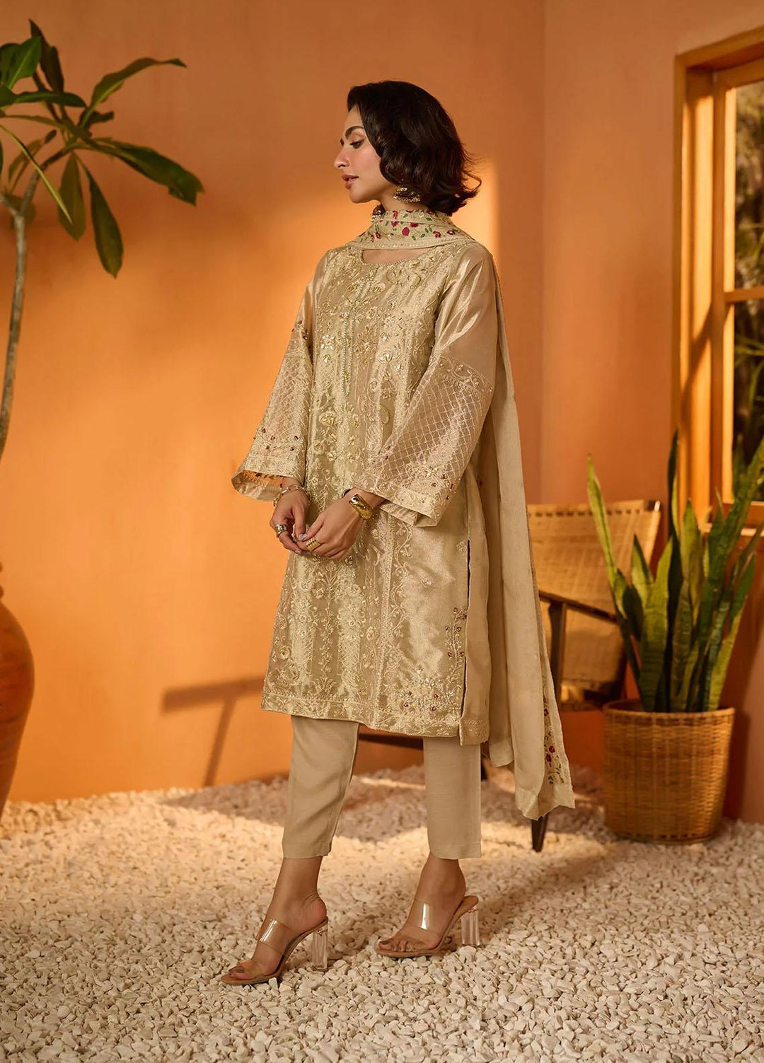 Dhanak Pret   3 Piece Suit DL-0207 BEIGE