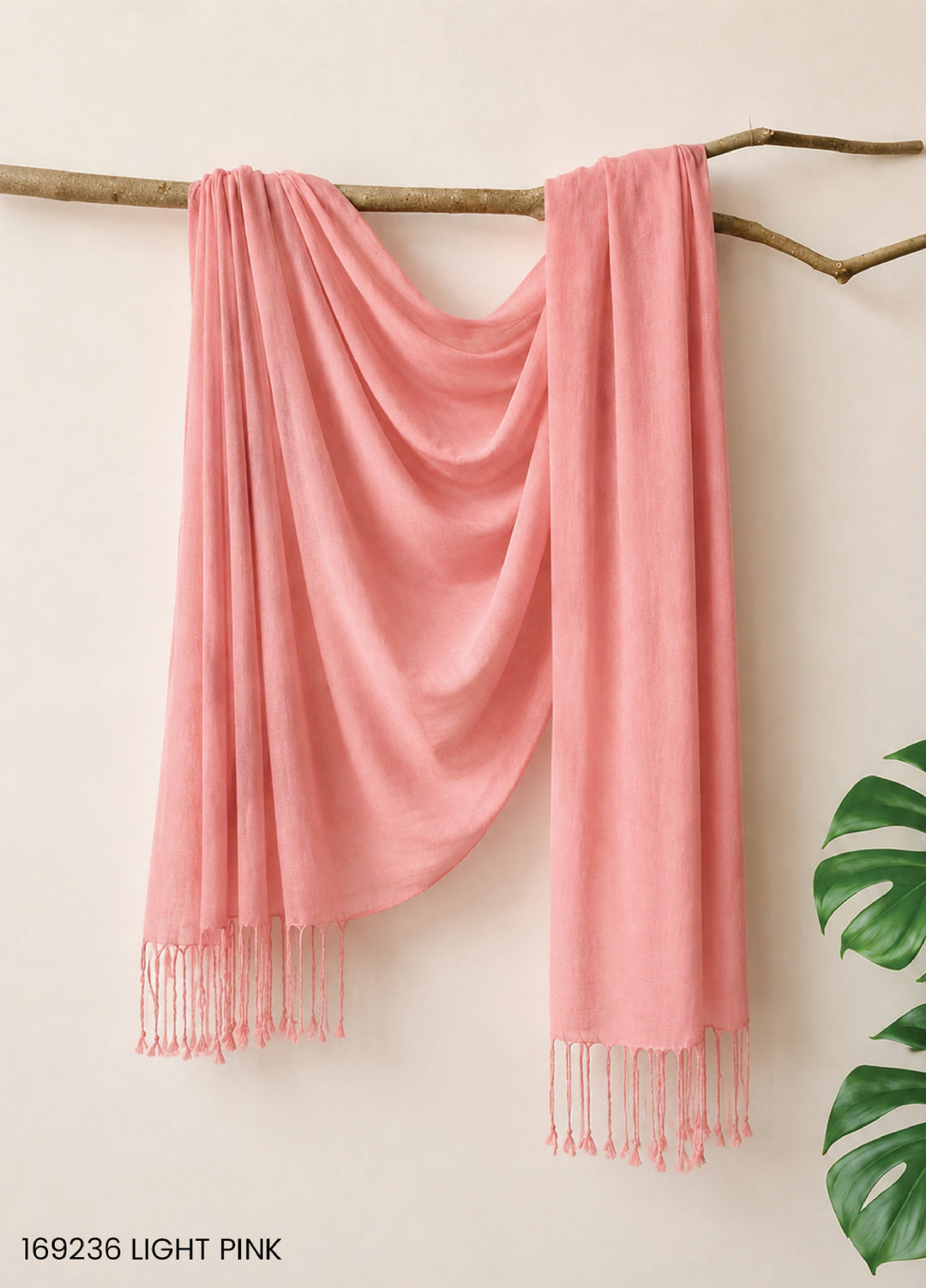 Sanaulla Exclusive Range RTW Solids Woven Shawl 169236 LIGHT PINK - Winter Collection
