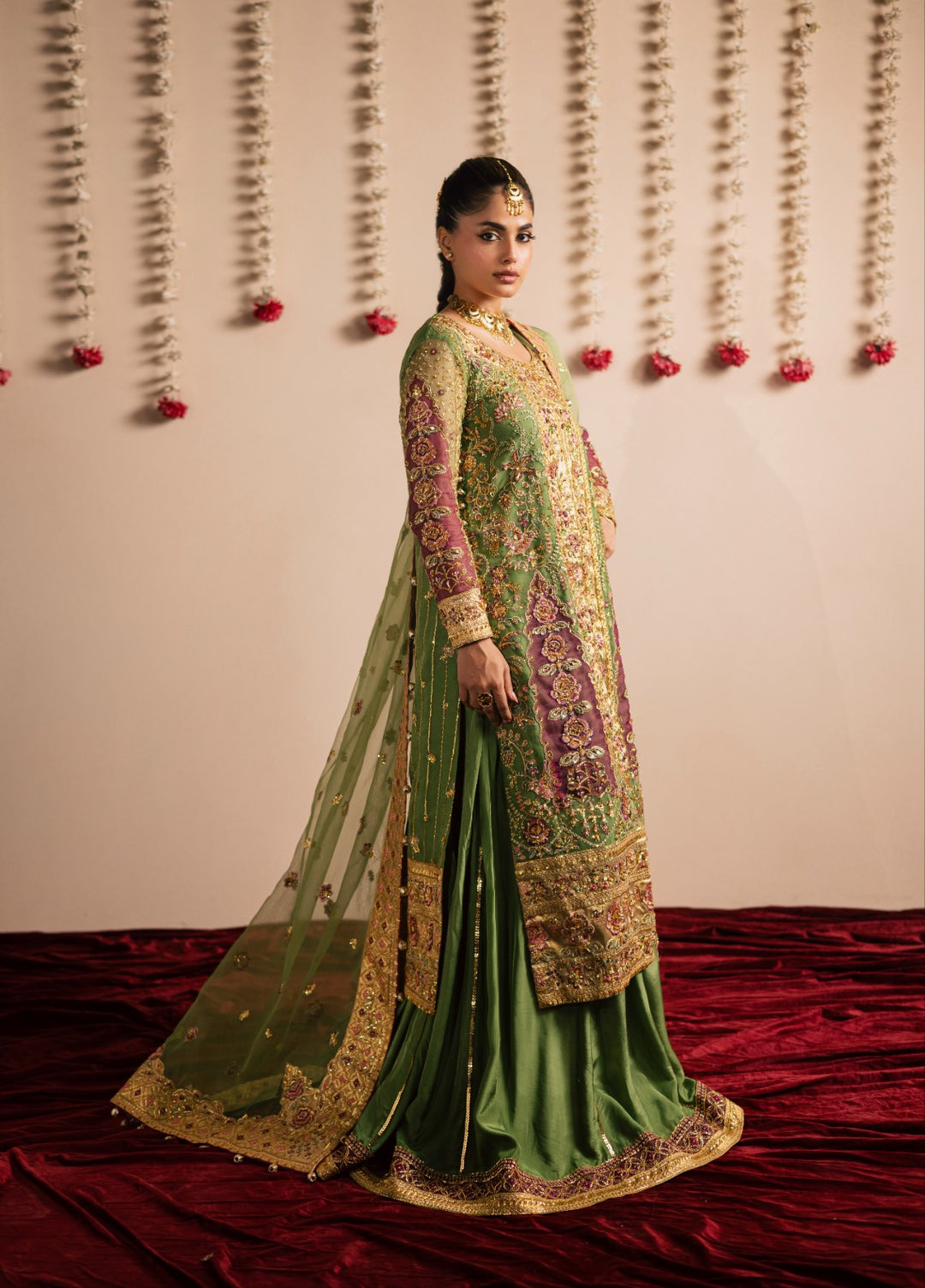 Jhil Mil by Maria Osama Khan Embroidered Organza Suits Unstitched 3 Piece MOK25JM Shabnum - Wedding Collection