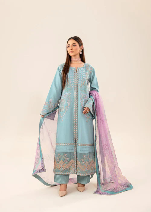 Ravish by Ruby Suleiman Women Pret 3 Piece Cotton Net Aqua Oasis - Summer Collection