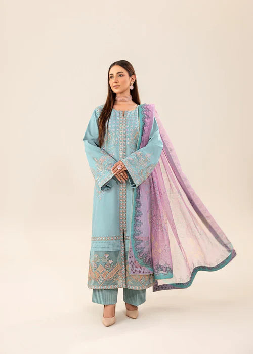 Ravish by Ruby Suleiman Women Pret 3 Piece Cotton Net Aqua Oasis - Summer Collection