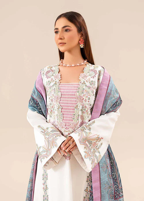Ghour e Nayab by Ruby Suleiman Pret Lawn Suits 3 Piece Glory Of White - Festive Collection