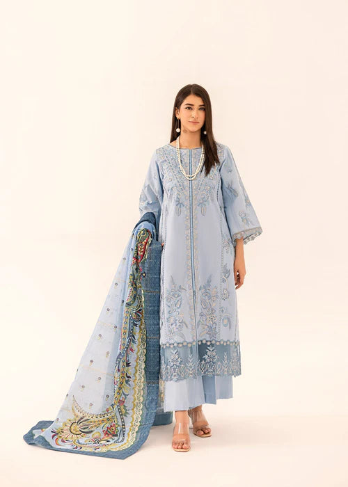 Ghour e Nayab by Ruby Suleiman Pret Lawn Suits 3 Piece Aqua Bloom - Festive Collection